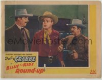 7p084 BILLY THE KID'S ROUNDUP LC 1941 Buster Crabbe at gunpoint by Glenn Strange & Charles King!