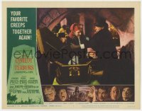 7p162 COMEDY OF TERRORS LC #1 1964 Vincent Price & Peter Lorre put Basil Rathbone into casket!