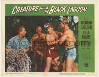 7p179 CREATURE FROM THE BLACK LAGOON LC #3 1954 barechested divers Richard Carlson & Denning!