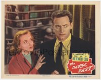 7p196 DARK PAST LC 1949 close up of criminal William Holden & Nina Foch, film noir!