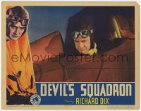 7p216 DEVIL'S SQUADRON LC 1936 great close up of pilot Richard Dix flying his airplane!