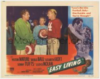7p251 EASY LIVING LC #5 1949 Victor Mature standing by Sonny Tufts in football uniform & Erdman!