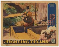 7p279 FIGHTING TEXANS LC 1933 great image of cowboy Rex Bell about to pound bad guy with his fist!