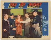 7p291 FLY BY NIGHT LC 1942 Nancy Kelly, Richard Carlson points finger at old guy w/gun!