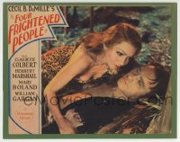 7p300 FOUR FRIGHTENED PEOPLE LC 1934 sexy Claudette Colbert in leopardskin & Herbert Marshall!