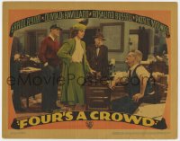 7p301 FOUR'S A CROWD LC 1938 Rosalind Russell making demands at city office, Michael Curtiz!