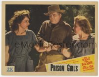 7p317 GALLANT LADY LC 1942 Sidney Blackmer handcuffs Rose Hobart to Claire Rochelle, Prison Girls!
