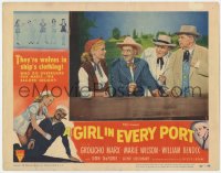 7p330 GIRL IN EVERY PORT LC #1 1952 Groucho Marx, William Bendix & Lockhart leer at Marie Wilson!