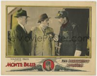 7p345 GREYHOUND LIMITED LC 1929 close up of train engineer Monte Blue holding bad guy at gunpoint!