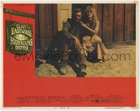 7p377 HIGH PLAINS DRIFTER LC #6 1973 c/u of Clint Eastwood with his hand on Marianna Hill's knee!
