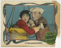 7p395 HOT NEWS LC 1928 great close up of scared Bebe Daniels & Neil Hamilton holding each other!