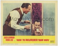 7p399 HOW TO MURDER YOUR WIFE LC #6 1965 Terr-Thomas watches Jack Lemmon drinking in the shower!