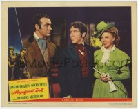 7p541 MAGNIFICENT DOLL LC #3 1946 c/u of Burgess Meredith between David Niven & Ginger Rogers!