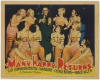 7p565 MANY HAPPY RETURNS LC 1934 ten sexy ladies surrounding Guy Lombardo playing violin, rare!