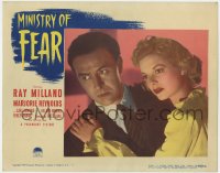 7p578 MINISTRY OF FEAR LC #4 1944 Fritz Lang noir, best portrait of Ray Milland & Marjorie Reynolds!