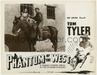 7p677 PHANTOM OF THE WEST photolobby R1940s man on horse breaking Dorothy Gulliver out of jail!