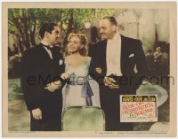 7p735 ROSE OF WASHINGTON SQUARE LC #3 R1948 Alice Faye arm-in-arm with Tyrone Power & Moroni Olsen!