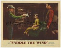 7p748 SADDLE THE WIND LC #3 1957 Robert Taylor & Julie London, John Cassavetes threatens to rule!