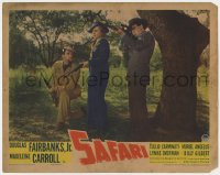 7p750 SAFARI LC 1940 Douglas Fairbanks Jr. & Madeleine Carroll with hunting rifles in Africa!