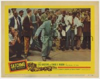 7p765 SATCHMO THE GREAT LC #6 1957 wonderful image of Louis Armstrong singing w/trumpet in crowd!