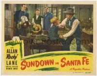 7p842 SUNDOWN IN SANTA FE LC #4 1948 Rocky Lane & others with young boy in sheriff's office!