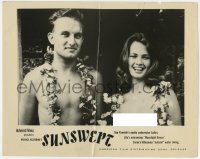 7p845 SUNSWEPT LC 1961 sexy naked island girl & man both wearing only leis!