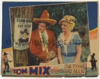 7p869 TEXAS BAD MAN LC 1932 Tom Mix & Lucille Powers look at wanted poster with bullet holes!