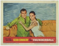 7p901 THUNDERBALL LC #4 1965 Sean Connery as James Bond & sexy Claudine Auger in life raft!