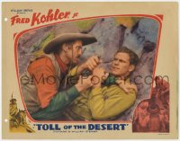 7p915 TOLL OF THE DESERT LC 1935 close up of Fred Kohler Jr. in death struggle with bad guy!