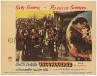 7p932 UNCONQUERED LC #1 1947 Gary Cooper, Paulette Goddard, Indian Boris Karloff, Cecil B. DeMille