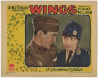 7p969 WINGS LC 1928 close up of Clara Bow in uniform & Buddy Rogers, not in linen set, ultra rare!