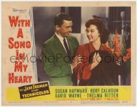 7p973 WITH A SONG IN MY HEART LC #5 1952 c/u of Susan Hayward as Jane Froman smiling at David Wayne