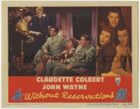 7p976 WITHOUT RESERVATIONS LC 1946 John Wayne, Claudette Colbert & Don DeFore on train!