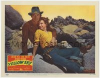 7p990 YELLOW SKY LC #3 1948 best full-length posed portrait of Gregory Peck & sexy Anne Baxter!