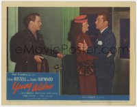 7p996 YOUNG WIDOW LC 1946 WWII soldier Louis Hayward walks in on Jane Russell & Kent Taylor!!