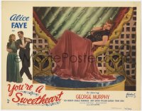 7p992 YOU'RE A SWEETHEART LC #8 R1948 portrait of Alice Faye leaning back in heart-shaped chair!