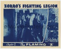 7p998 ZORRO'S FIGHTING LEGION chapter 2 LC 1939 masked Reed Hatley carrying man, The Flaming Z!