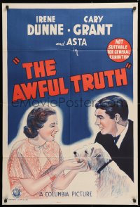 7r503 AWFUL TRUTH Aust 1sh R1940s completely different art of Cary Grant & pretty Irene Dunne!