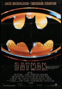 7r504 BATMAN Aust 1sh 1989 directed by Tim Burton, Nicholson, Keaton, cool image of Bat logo!