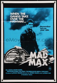 7r547 MAD MAX Aust 1sh R1981 Mel Gibson & Miller post-apocalyptic classic, he's on your side!