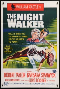 7r558 NIGHT WALKER Aust 1sh 1965 William Castle, art of monster & sexy near-naked girl!