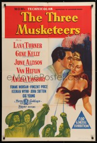 7r584 THREE MUSKETEERS Aust 1sh 1949 Lana Turner, Gene Kelly, June Allyson, Angela Lansbury