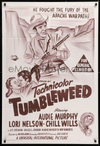 7r589 TUMBLEWEED Aust 1sh 1953 Audie Murphy fought the fury of the Apache warpath!