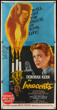 7r496 INNOCENTS Aust 3sh 1962 Deborah Kerr is outstanding in Henry James' English classic horror!