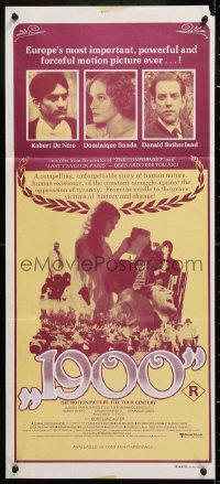 7r602 1900 Aust daybill 1977 directed by Bernardo Bertolucci, Robert De Niro, different image!