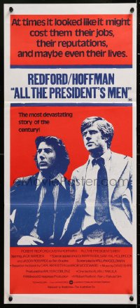 7r612 ALL THE PRESIDENT'S MEN Aust daybill 1976 Hoffman & Robert Redford as Woodward & Bernstein!