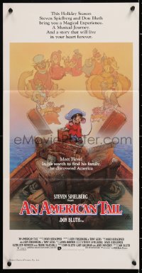 7r614 AMERICAN TAIL Aust daybill 1986 Steven Spielberg, Don Bluth, art of Fievel by Drew Struzan!