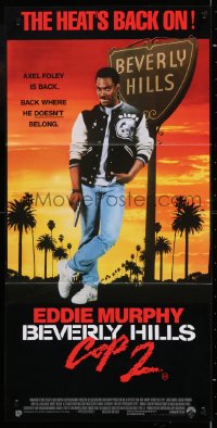 7r631 BEVERLY HILLS COP II Aust daybill 1987 Eddie Murphy as Axel Foley, where he doesn't belong!