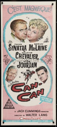 7r652 CAN-CAN Aust daybill 1960 Frank Sinatra, Shirley MacLaine, Maurice Chevalier & Jourdan