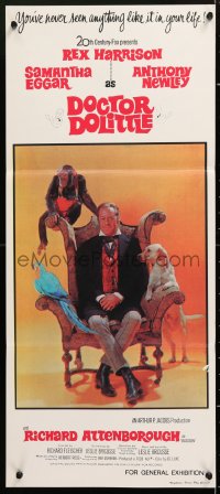 7r695 DOCTOR DOLITTLE Aust daybill 1967 Rex Harrison speaks with animals, Richard Fleischer!